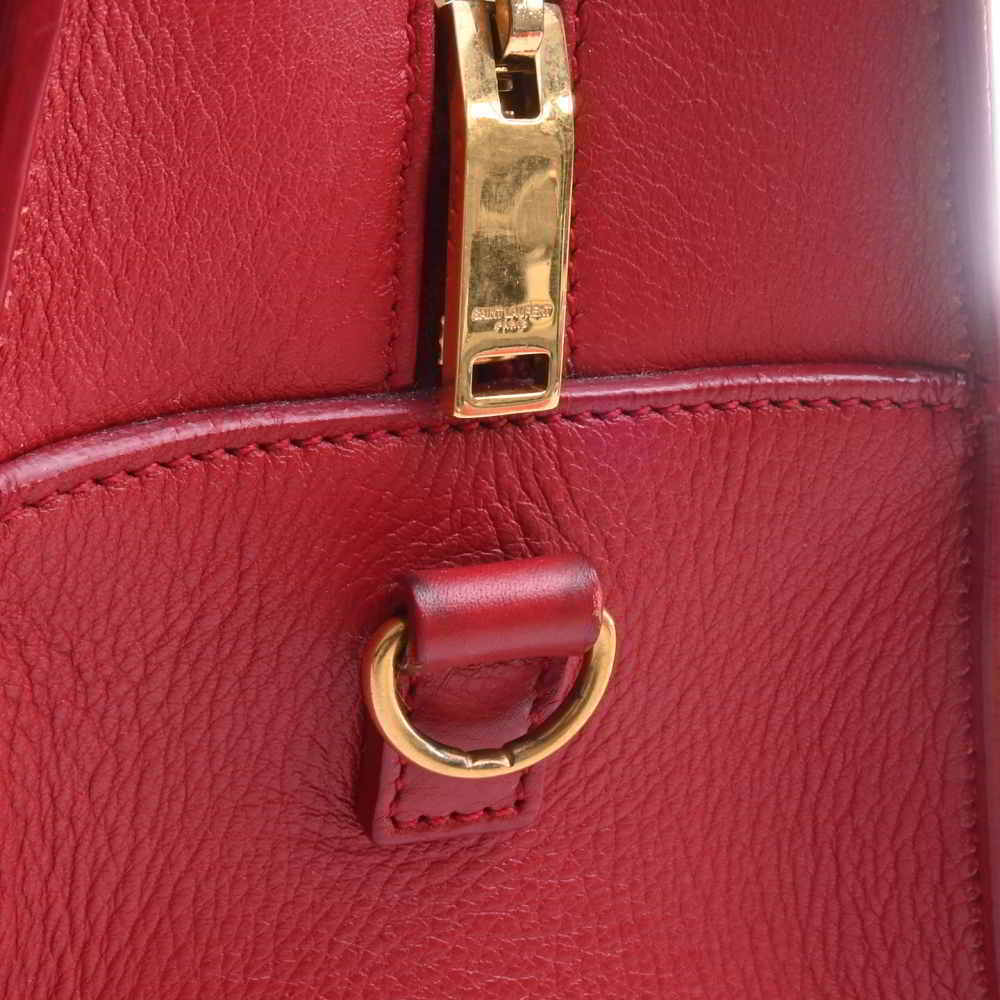 Saint Laurent Leather Baby Cabas 2way Handbag Red - Picture 7 of 9